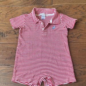 The Beaufort Bonnet Company Red and White Striped Polo